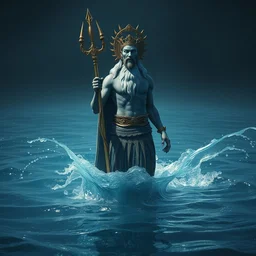poseidon was the god of water and the oceans, style artstation, style greg rutkowsk, octane render, unreal engine 6, epic game graphics, fantasy, ciberpunk, conceptual art, ray tracing