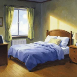 a painting of the bedroom in the anime serial experiments lain