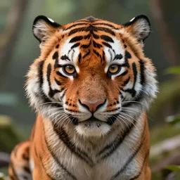 very beautiful portrait of an extremely cute and adorable little tiger, smooth, perfect face, fantasy, character design by mark ryden and pixar and hayao miyazaki, sharp focus, concept art, intricate detail, cinematic lighting, hyperrealistic, 5 0 mm, diorama macro photography, 8 k, nature background