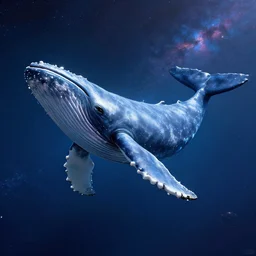 Whale in Space, Hyper realistic 8k