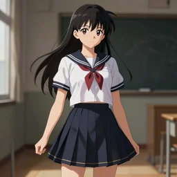school girl, school uniform, seifuku, pleated miniskirt, battle angel alita. by rembrandt 1 6 6 7, illustration, illustrious makinami, volumetric lighting, amazing composition