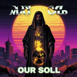 may god have mercy on our souls, nuclear war artwork, retrowave, digital art, surreal