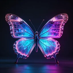 a cyberpunk neon butterfly by sachin teng and pascal blanche and alphonse mucha! and nekro! and josan gonzalez!. in style of vector art. film, akira, brush stroke, vibrating colors, hyper detailed. octane render. trending on artstation, cinema 4 d, 3 d