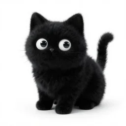 amorphous black shapeless cat with bright eyes, a black squishy cloud of cat with no shape | photograph