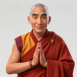 dalai lama, pixar render, 3d, detailed, 4k