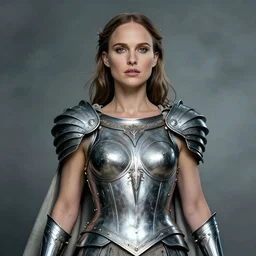 portrait of natalie portman as a war goddess. 4 k, highly detailed, extremely delicate armor, beautiful portrait, dramatic, mystical.