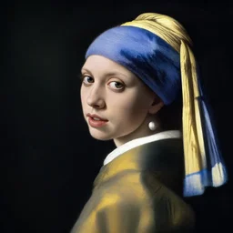 beautiful portrait of scarlett johansson painted by vermeer