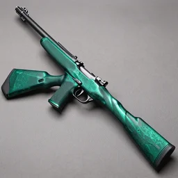 rifle made out of emerald