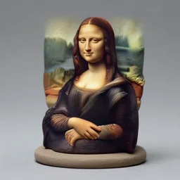 clay model of gioconda, sigma 8 5 mm, high quality, sharp focus