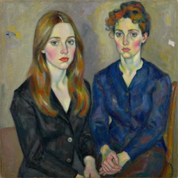 a painting of a female asa Butterfield mixed with pam beesly by egon schiele