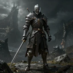 dark souls knight, full body, award winning, dark fantasy landscape, highly detailed, sharp focus, cinematic lighting, unreal engine 5, octane render, art by wlop and artgerm and greg rutkowski, masterpiece, trending on artstation, 8 k