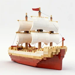 still photo of ship of theseus made of blocks, highly detailed, photorealistic portrait, bright studio setting, studio lighting, crisp quality and light reflections, unreal engine 5 quality render