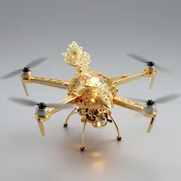 hollow gold filigree bird drone, with a bright gemstone inside it. visible clockwork, bright internal light, detailed 8 k, fantasy, award - winning photography trending on artstation, cgsociety, deviantart