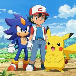 pokémon, knuckles the hedgehog, ashe ketchum, pikachu