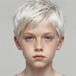 portrait of 1 5 - year - old boy, with slender, white - blond hair, cold grey eyes, a pale complexion with sharp and pointed features, highly detailed, digital painting, artstation, concept art, smooth, sharp focus, illustration, art by artgerm and greg rutkowski and alphonse mucha