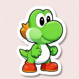 symmetrical die cut sticker, yoshi from yoshi's island