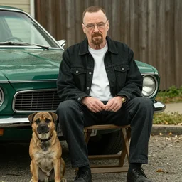 nendroid walter white and a dog from breaking bad tv series