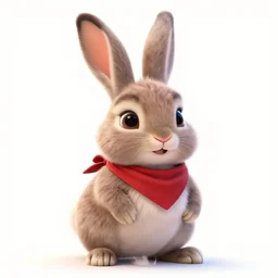 promotional art, very very very cute disney pixar bunny character wearing a bandana, white background, iconic film character, detailed fur, concept artwork, 3 d render official art, promotional art, by ilya kuvshinov katsuhiro villeneuve, jeremy lipkin and michael garmash and rob rey, disney pixar zootopia
