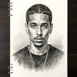 professional graphite sketch of lil peep