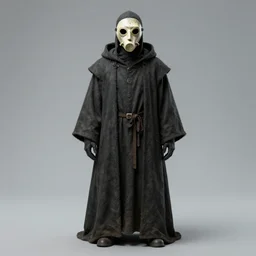 SCP-049 is a humanoid entity, roughly 1.9 meters in height, which bears the appearance of a medieval plague doctor. While SCP-049 appears to be wearing the thick robes and the ceramic mask indicative of that profession, the garments instead seem to have grown out of SCP-049's body over time, and are now nearly indistinguishable from whatever form is beneath them.