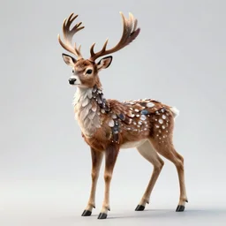 a feathered deer with bird feathers, trending on artstation, highly detailed, full body