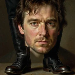 colin farrell as old man logan wearing shelby boots, detailed face, heavily detailed, art by anders zorn, wonderful masterpiece by greg rutkowski, beautiful cinematic light, american romanticism thomas lawrence, greg rutkowski