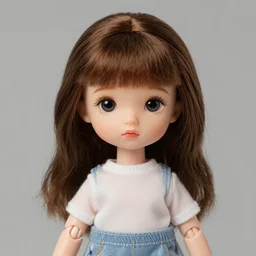 anabelle doll with brown hair, hd, trending on artstation