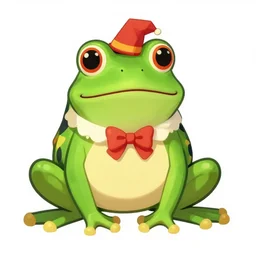a fancy dressed flamboyant whimsical frog, colorful illustration, emotions