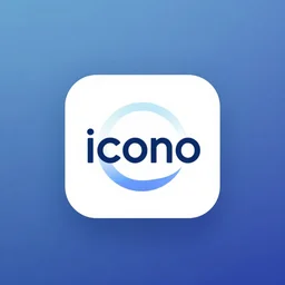 a vector logo for icono, an ai image search engine, trending on binance, artstation