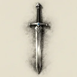 The Master Sword from Legend of Zelda, charcoal art