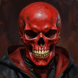 ultra realistic portrait painting of red skull as harry potter, art by frank frazetta, 4 k, ultra realistic, highly detailed, epic lighting