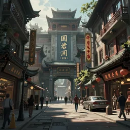 a street view of a cyberpunk chinatown, fantasy, elegant, digital painting, artstation, concept art, matte, sharp focus, illustration, art by josan gonzalez
