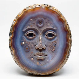 a colourful geode shaped like a human face, highly detailed, intricate, artistic, aesthetic, beautiful