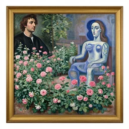 a rose garden by Caravaggio, Monet, Picasso