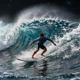 surfing the waves of space by ben wanat ; cosmic, insane details, photography, unreal engine ;