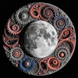 the moon landing remaked with fractals of veins and muscle tissue, the moon in the middle, fractals and spirals growing outwards, by giuseppe arcimboldo and beksinski, a touch of giger and yamamoto, realistic, high definition