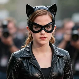 Emma Watson as Catwoman, XF IQ4, f/1.4, ISO 200, 1/160s, Sense of Depth, AI enhanced, HDR, in-frame