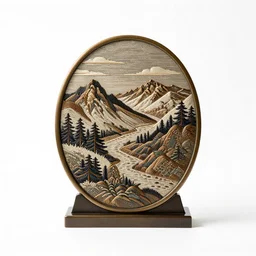 embroidered bronze sculpture, commercial catalog photo, isolated on a pure white background, centered, entire object in frame, sharp focus, soft studio lighting