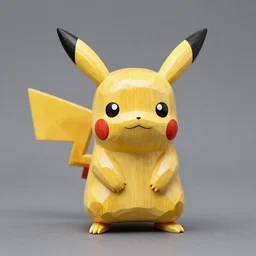 a cherry-wood pikachu