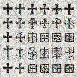 a set of all kinds of cross symbols and square symbols, windings