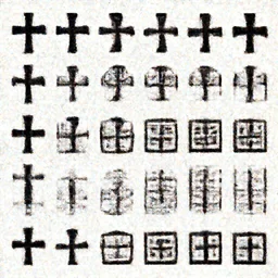 a set of all kinds of cross symbols and square symbols, windings