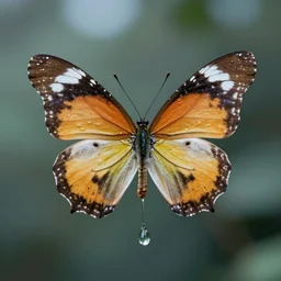 a drip of water in the form of batter butterfly