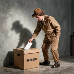 the hamburglar stealing a ballot box