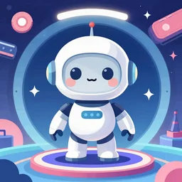 cute!! robot futuristic centered vibrant concept art by artstation vector liam brazier