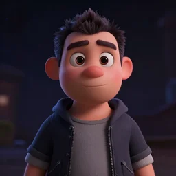 dmx, pixar style character, medium portrait shot, detailed, octane rendering, defined, sharpen texture, cel shading, dark colours, night, ultra realistic, unreal engine 5, octane render, 8 k, bold, 3 5 mm lens, photography, hyperrealistic
