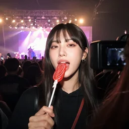 yung gravy eating licorice at concert, hidden camera, photograph, 8k
