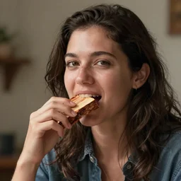 a portrait of a woman eating a piece of wood, detailed, hd, 4k, 8k, high res