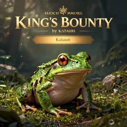 a frog, in concept art of main menu loading screen background. for russian mmorpg king's bounty by katauri, by a freelance artist, artstation, behance
