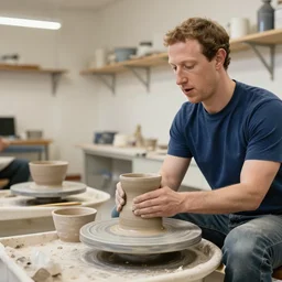 mark zuckerberg teaching pottery in the yer 2 0 8 7 after computer went extinct