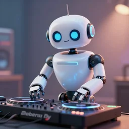 Robby the Robot DJing, photoreal